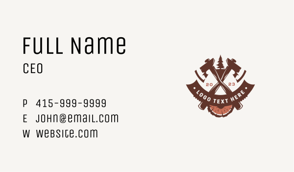 Axe Woodwork Timber Business Card Design Image Preview