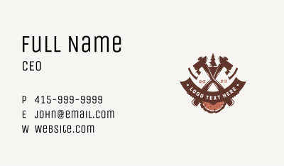 Axe Woodwork Timber Business Card Image Preview
