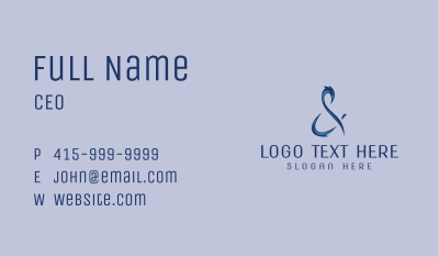Stylish Ampersand Symbol Business Card Image Preview