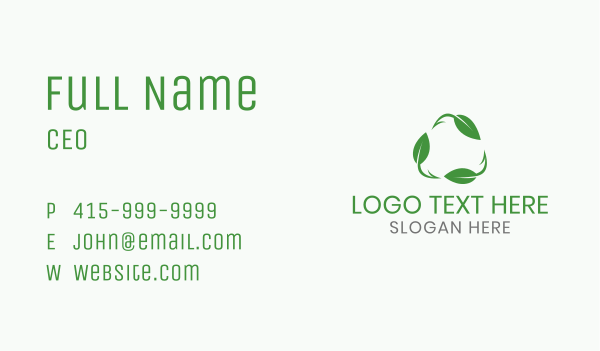 Organic Leaf Recycle Business Card Design Image Preview