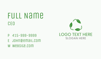 Organic Leaf Recycle Business Card Image Preview