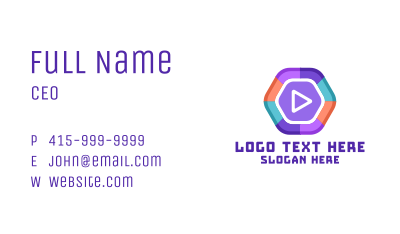 Video Streaming App  Business Card Image Preview