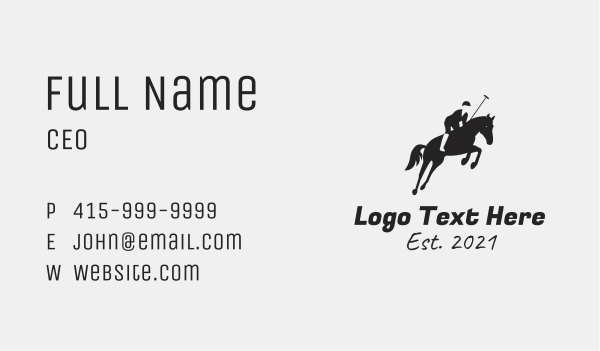 Horse Polo Sport Business Card Design Image Preview