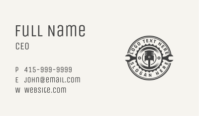 Piston Mechanic Wrench Business Card Image Preview