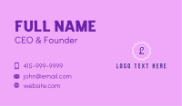 Violet Pastry Shop Badge Letter Business Card Image Preview