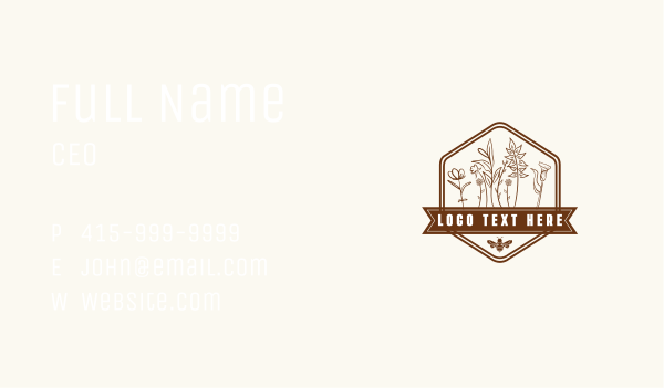 Organic Floral Bee Business Card Design Image Preview