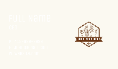 Organic Floral Bee Business Card Image Preview