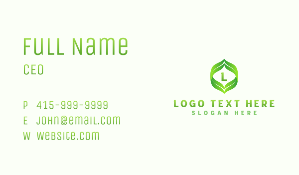 Leaf Organic Herb Business Card Design Image Preview