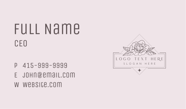 Peony Floral Bloom Business Card Design Image Preview