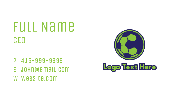Blue Green Football Business Card Design Image Preview