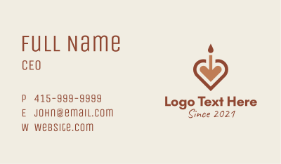 Boho Heart Candle  Business Card Image Preview