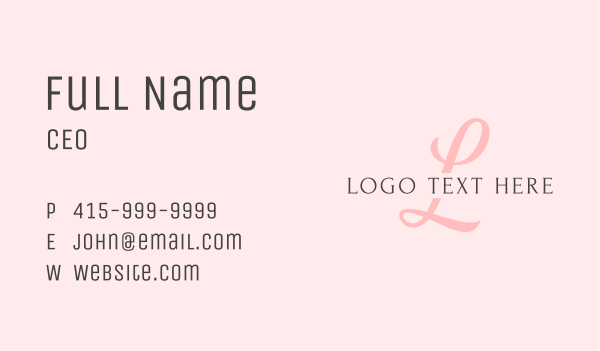 Feminine Brand Letter Business Card Design Image Preview