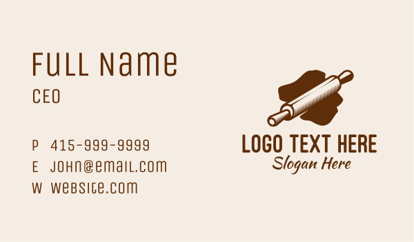 Pastry Rolling Pin Business Card Design Image Preview