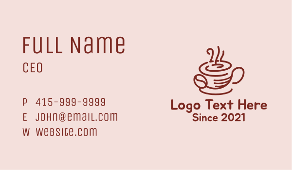 Hot Coffee Cup Business Card Design Image Preview