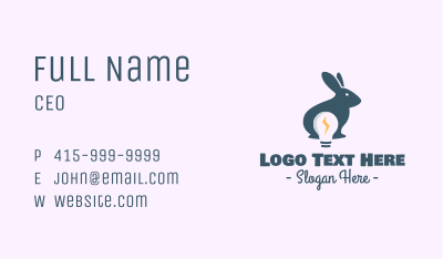 Electric Bunny Light Bulb Business Card Image Preview