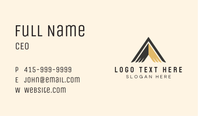 Pyramid Wings Letter A Business Card Image Preview