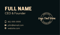 Round Classic Script Wordmark Business Card Image Preview