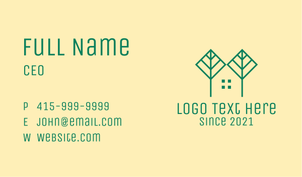 Green Tree House  Business Card Design Image Preview