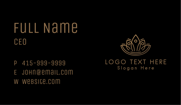 Golden Lotus Wellness Business Card Design Image Preview