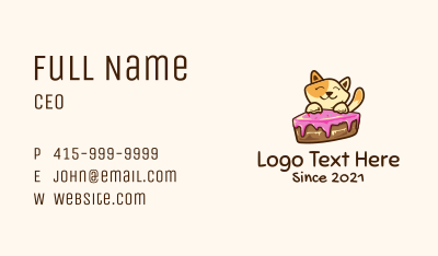 Cat Cake Slice Business Card
