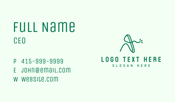 Elegant Eco Letter A Business Card Design Image Preview