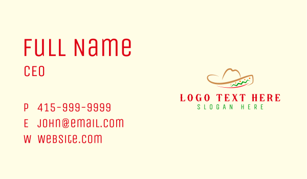 Sombrero Mexican Hat Business Card Design Image Preview