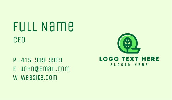 Organic Herb Letter Q Business Card Design Image Preview