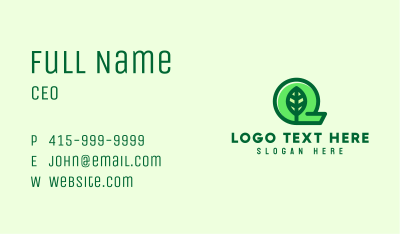 Organic Herb Letter Q Business Card Image Preview