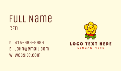 Cute Flower Mascot Business Card Image Preview