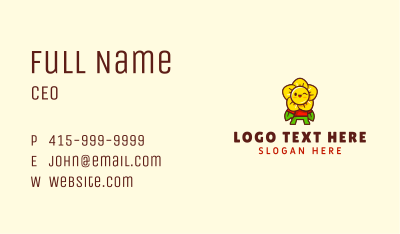 Cute Flower Mascot Business Card Image Preview