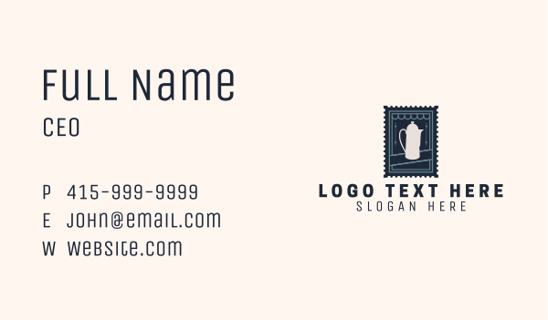 Tea House Stamp Business Card Design Image Preview