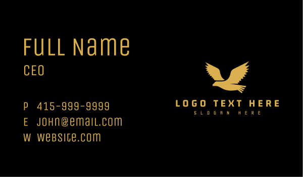 Gold Bird Animal Business Card Design Image Preview