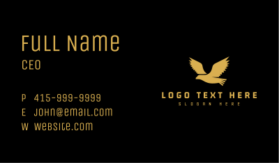 Gold Bird Animal Business Card Image Preview