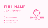 Cute Pink Pig  Business Card Design