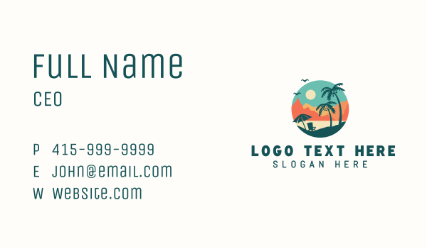 Summer Beach Island Business Card Design Image Preview