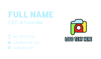 Colorful Camera Outline Business Card Design