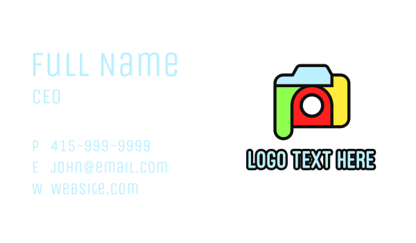 Colorful Camera Outline Business Card Design Image Preview