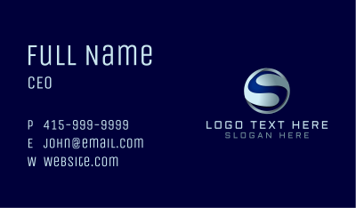 Cyber Sphere Letter S Business Card Image Preview