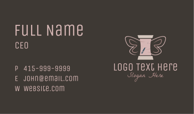 Butterfly Yarn Spool Business Card Image Preview