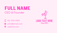 Pink Flamingo Line Art Business Card Design