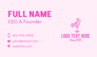 Pink Flamingo Line Art Business Card Image Preview