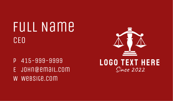 Legal Justice Scale Business Card Design Image Preview