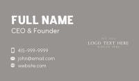 Elegant High End Wordmark Business Card Image Preview