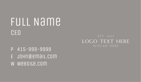 Elegant High End Wordmark Business Card Design Image Preview
