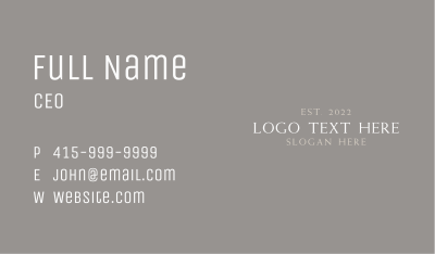 Elegant High End Wordmark Business Card Image Preview