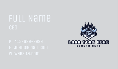 Bison Fire Shield Gaming Business Card Image Preview