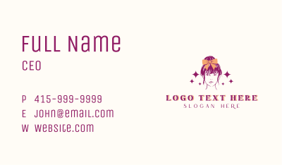 Woman Hair Ribbon Accessory Business Card Image Preview