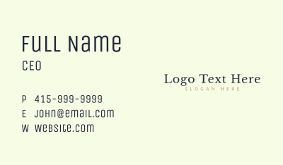 Minimalist Serif Wordmark Business Card Image Preview