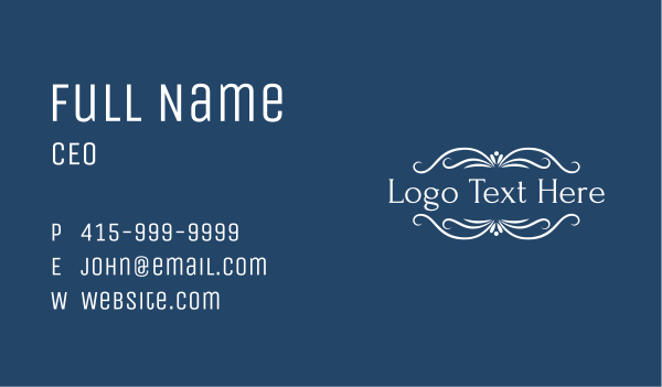 Elegant Classic Wordmark Business Card Design Image Preview