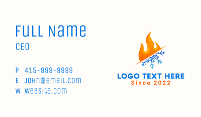 Ice Fire Airconditioning Business Card